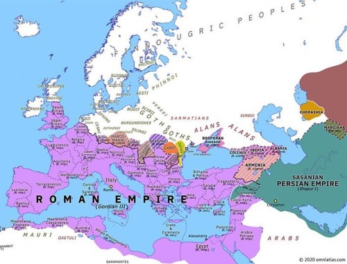 NEW MAP: Europe 242: Gordian III’s Persian War ( summer 242) https://buff.ly/3btnyHK Pupienus and Ba