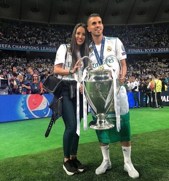 Dani Ceballos with his girlfriend Maria and sister Salome celebrates winning Champions League in Kiev :) – @realmadridfamily on Tumblr