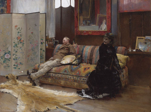 Pascal Dagnan-Bouveret: Sulking (Gustave Courtois in his studio), 1880.