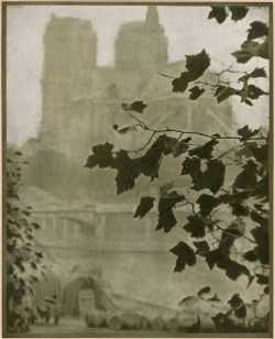 heaveninawildflower:  ‘Notre Dame’ (1908). Print, coloured half-tone by   	Alvin Langdon Coburn (1882–1966).    From Camera Work, vol. 21, January 1908. Image and text courtesy MFA Boston. 