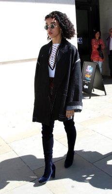 jeeez-louise:  FKA Twigs in Givenchy out in London, 10/09/2015 