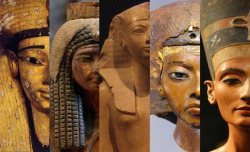 egypt-ancient-and-modern:  In honor of mother’s day, a collage of women from Ancient EgyptIn order from left to right, Tuya - Unknown - Hatshepsut - Tiye - Nefertiti