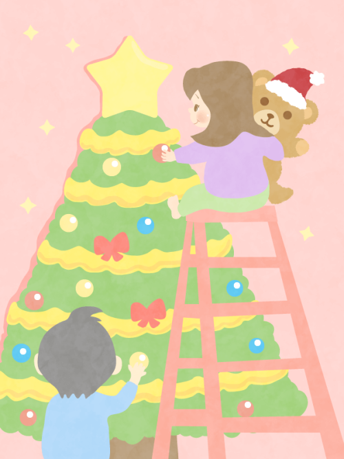 2014年作成のイラストクリスマスツリーのイラスト