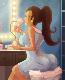 endifi: Carlota Casagrande It was a risk doing this, but I am glad it came out well….well I never drew a make up room either and backgrounds are still my mortal enemy. Thank you for the 250+ followers.&lt;3  PS. I drew someone thicc…..my life has