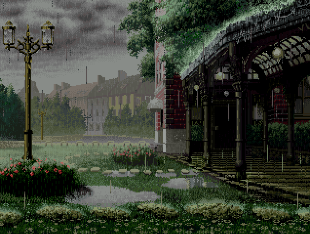 the2dstagesfg:“Courtyard Rainy Park” from The King of Fighters 99