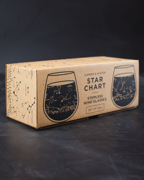 cognitive-surplus:Summer &amp; Winter Star Chart - Astronomy Wine Glasses by Cognitive Surplushttps: