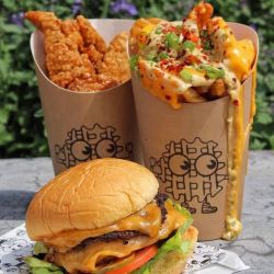 yummyfoooooood:  Double Cheeseburger, Chicken Tenders and Loaded Fries