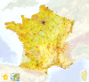 France topography & population density.