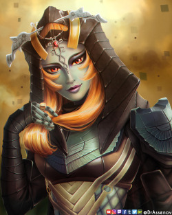drassenov: Awoken Hunter: Midna    Legend of Zelda: Twilight Princess x Destiny crossover fan art again XD Had a better time painting this one because pretty girls ARE SO FUN WITH THE MAKEUP AND EYES &lt;3Process video coming soon!Join my Discord server!