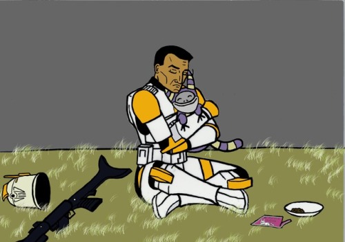 Commander Cody needed a therapy animal. An illustration from chapter 50 of my Archive of Our Own ser