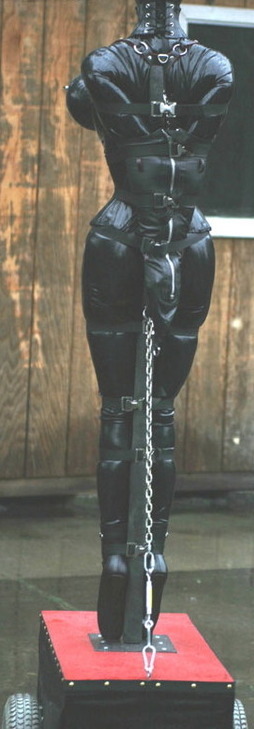 rubberdollowner:  http://rubberdollowner.tumblr.com Another example of 1 type of catsuit (blow up breasts suits) worn in 3 different images.  Just changing out the type of hood & adding chains does help.  I do believe the last image is from the