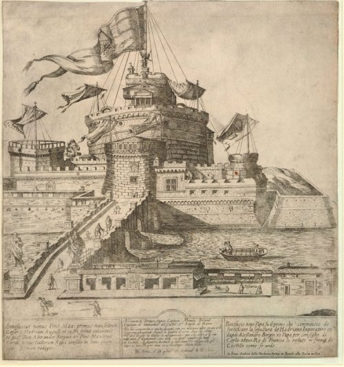 Above: The Castel and Ponte Sant’Angelo from the Renaissance to the present.The Ponte Sant’Angelo is