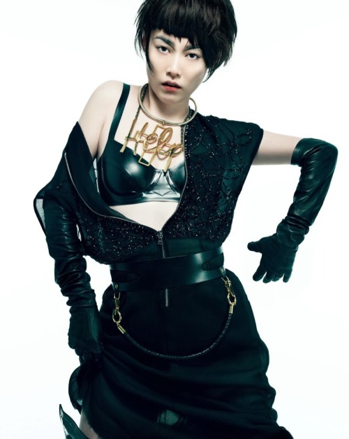 thelingerielesbian: Love. fashioninspirasians: We love this edgy editorial of Rinko Kikuchi for Flau