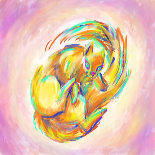 caturdaydrawings:Trying out Corel Painter! I like it so far :DDaily Cat Drawing #151