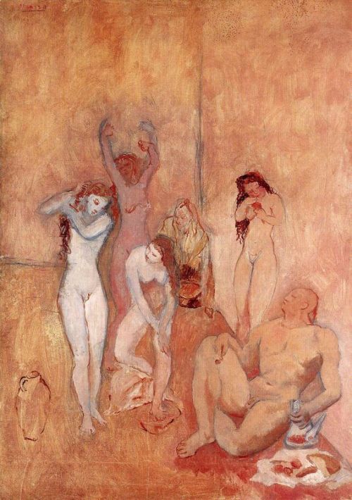 69surreal: Pablo Picasso. The Harem. 1906. Rose Period. Painted while in Gósol, in Catalonia.