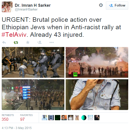 Police violence continues in Tel Aviv against Ethiopian Israelis