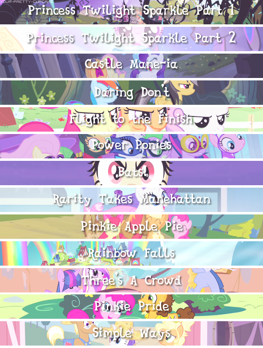 your-pretty-cupcake:  My Little Pony Friendship is Magic : All the episodes so far.