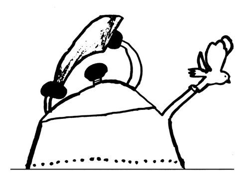 Michael Graves, Drawing of kettle „9093“ with whistling bird, 1985. By Effie Seiber, Afterschool pro