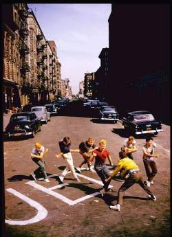 wehadfacesthen:Rehearsing West Side Story on the streets of New York, 1961