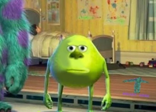 Mike Wazowski-Skulley face swap meme