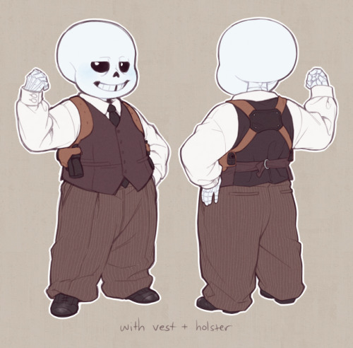 theslowesthnery:  some ref things of the smallest mobster’s clothes because idek i love drawing clothes and i love the dumpy bean so ??? notes: -sans’s shirt is too big for him, which is why the shoulder seams are lower than they “should” be.