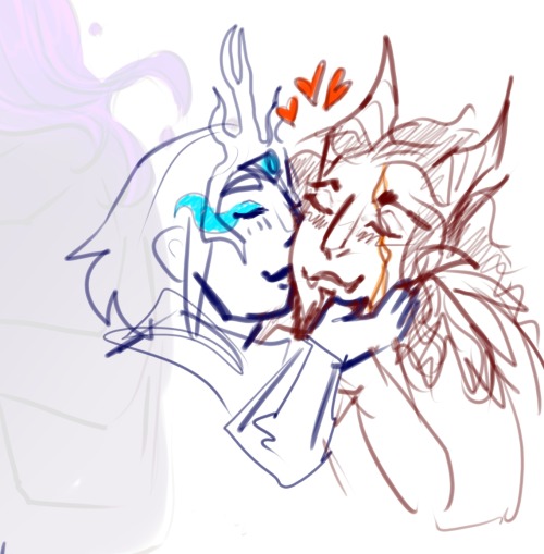 The Lich Princess givin’ Shadowreaper a kiss. Emperor can have one too :3