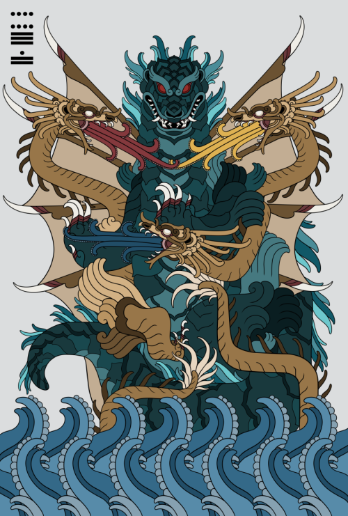 monarobot:   Godzilla vs King Ghidorah poster recreation as a maya carvingCommission Finally getting back on track on commissions, sorry about delays! I was stuck out of town for a few days because of life / health reasons, but now that I’m getting