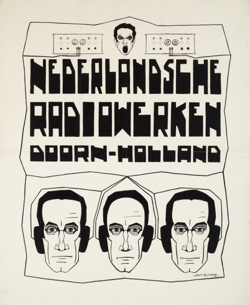 Jan Rinke, poster illustration for Nederland Radiowerken, 1925-35. Doorn, Holland. Memory of the Net