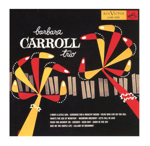 Bob Jones, artwork for Barbara Caroll Trio, 1954. RCA Victor