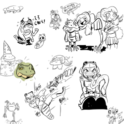 themanwithnobats: frog sunday doodles! i