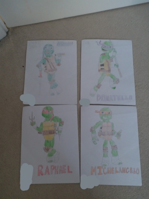 So...... This Is TMNT 2012 On Paper ( This Photo Has The Quality Of A Toaster Sry ) But If You Like It