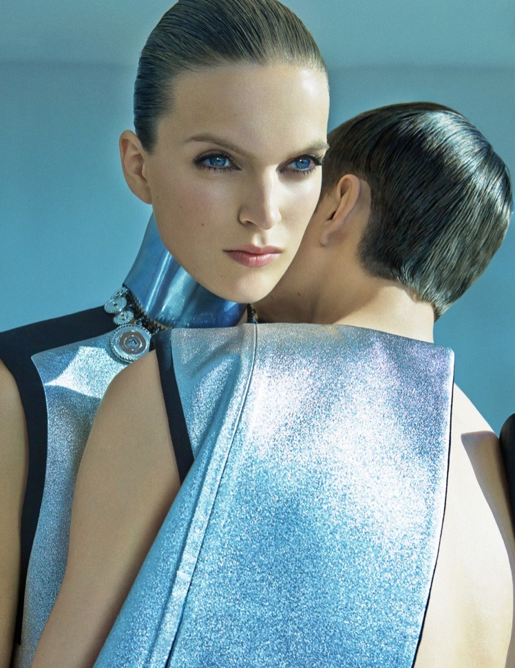 stormtrooperfashion:  Mirte Maas in “Back To Futurism” by Kai Z Feng for Harper’s