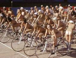paintedfemales:  Naked cyclists