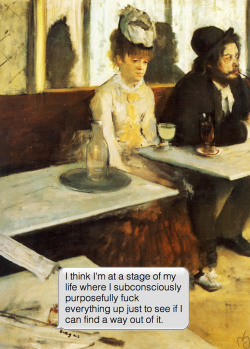 ifpaintingscouldtext:  Edgar Degas | L’Absinthe