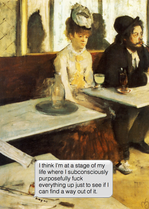 ifpaintingscouldtext:  Edgar Degas | L’Absinthe | 1876 