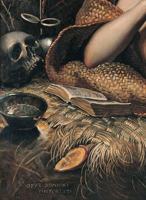 todiewasanartt: Domenico Tintoretto, The Penitent Magdalene, 1598-1602 c. (details)