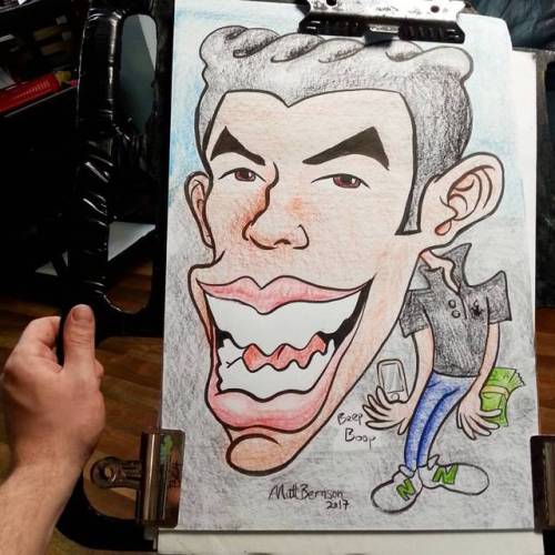 I just did this caricature of Gustavo.  Thanks for coming by!   #art #caricature #drawing #artistsontumblr #artstix #artistsoninstagram  (at Raven’s Eye Ink)