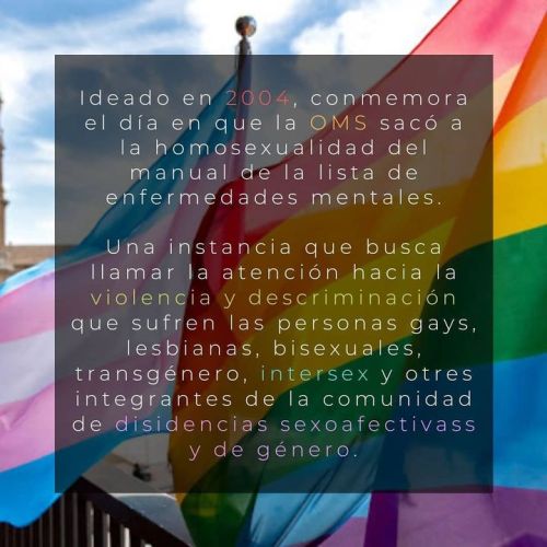 Hoy, 17 de mayo, es el #IDAHOBIT: el Día Internacional contra Homofobia, Bifobia y Transfobia. En un
