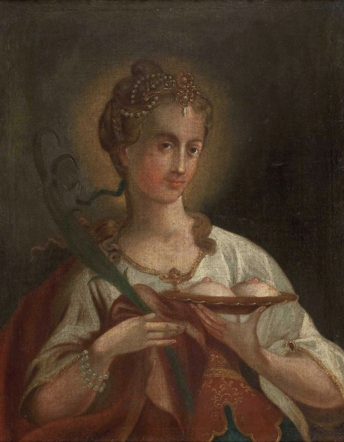 arthistorianmindswirls: Austrian School, Saint Agatha, 18th century Giovanni Cariani, Portrait of a 