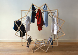 worclip:  Clothes Horse by Aaron Dunkerton  The dimensions of my clothes horse are 56cm long, 32 wide and 23cm high when it is collapsed so it is much easier to store than a conventional clothes airer which are normally awkward sizes and hard to hide