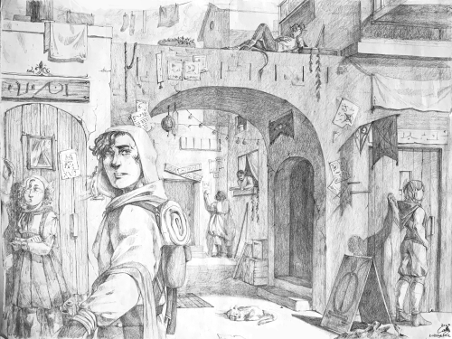 Talisman Market, the companion piece to The Planes ConvergeAnother large graphite piece I did with o