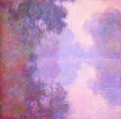 artist-monet:Misty Morning on the Seine via Claude Monet