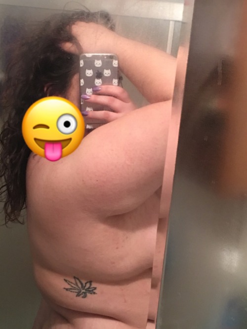 taboobbwgirl: At work just wanting to me naked in my bathroom not giving a fuck fat rolls and all