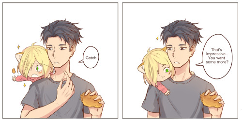awen-ng: Someone asked what would Otabek do when Yurio cat needs to be cleaned…I tried !Previous Comics:First Encounter With A ButterflyI Found A Grumpy Cat