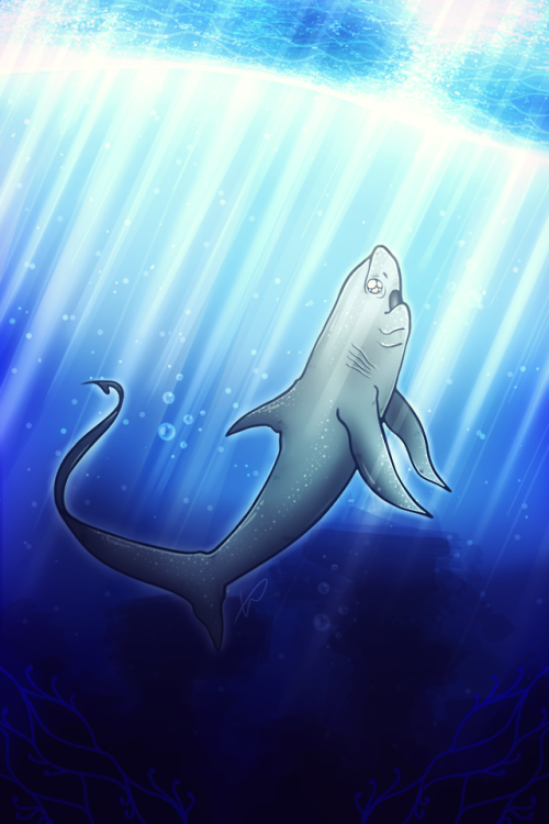 mofuwaffle: My piece for the @swimonzine, of a Thresher shark!! Really enjoyed doing this! Thanks fo