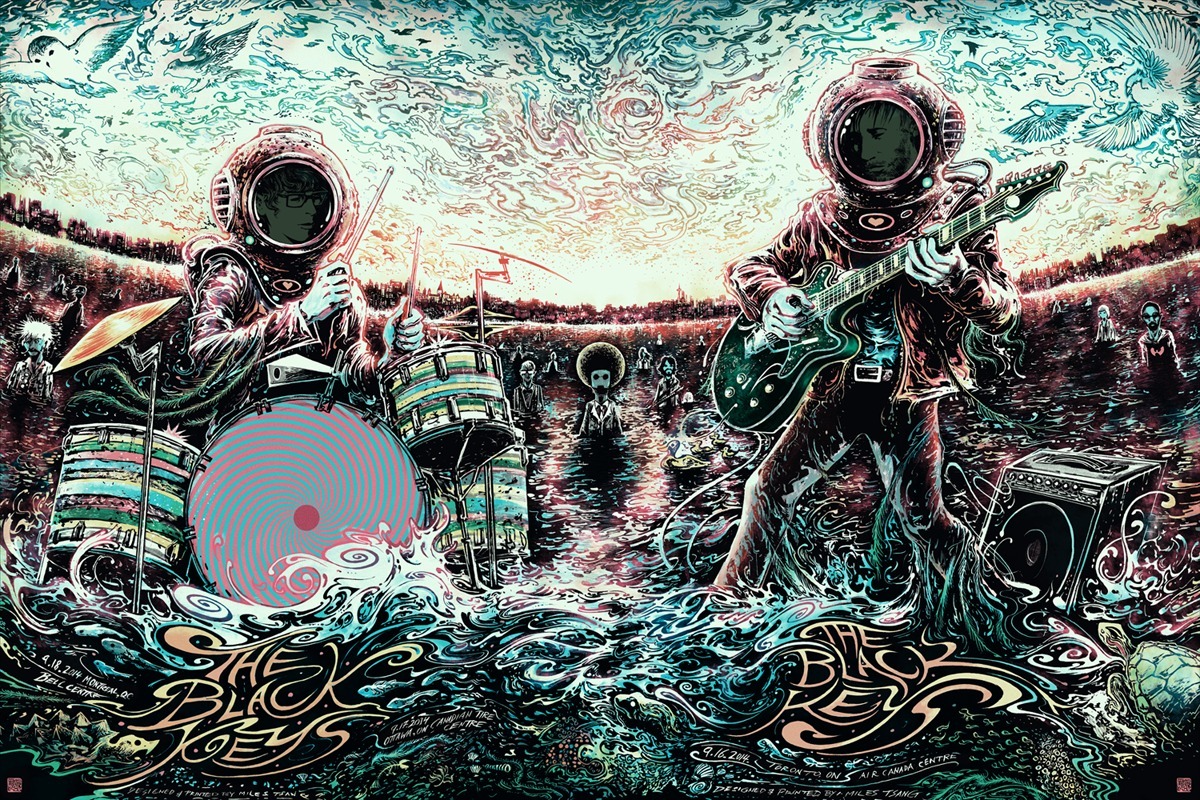 jungleindierock:  The Black Keys gig posters by Miles Tsang. Watch the artwork and
