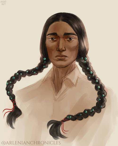 A portrait of Beren before he cut off his braids, from @allthatglittersisnotgoldrush! I wasn’t satis