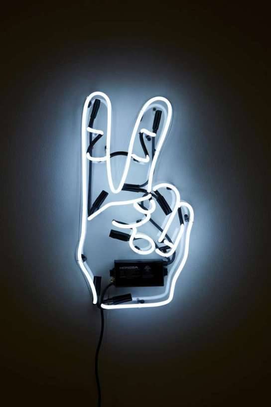 picture Neon Blue Aesthetic Peace Sign neon aesthetic