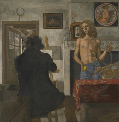 gay-erotic-art:  blastedheath:  Yannis Tsarouchis (Greek, 1910-1989), The artist and his model, 1979. Oil on canvas, 64 x 63 cm.   Every now and then I want to highlight one of my favorite Tumblr pages by reblogging several of their posts. “Posing