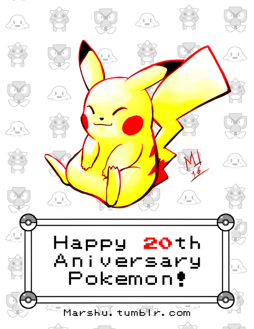 marshu:Thanks for always being there &lt;3 Happy 20th @pokemon!!!